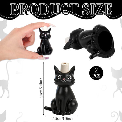 2 Tapas Inodoro Gato Negro Resina Accesorio Baño