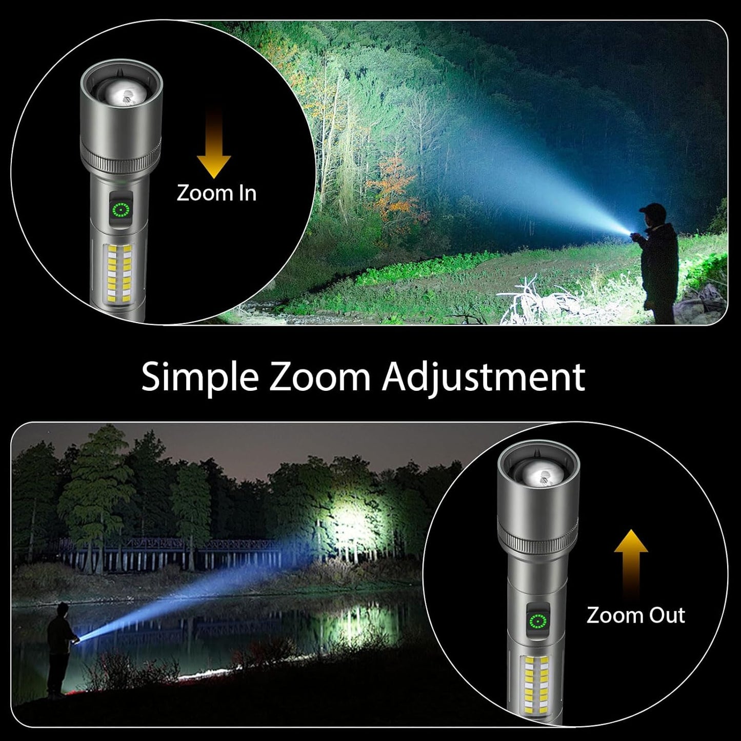 Linterna LED recargable 2000lm 6 modos IPX4 táctica