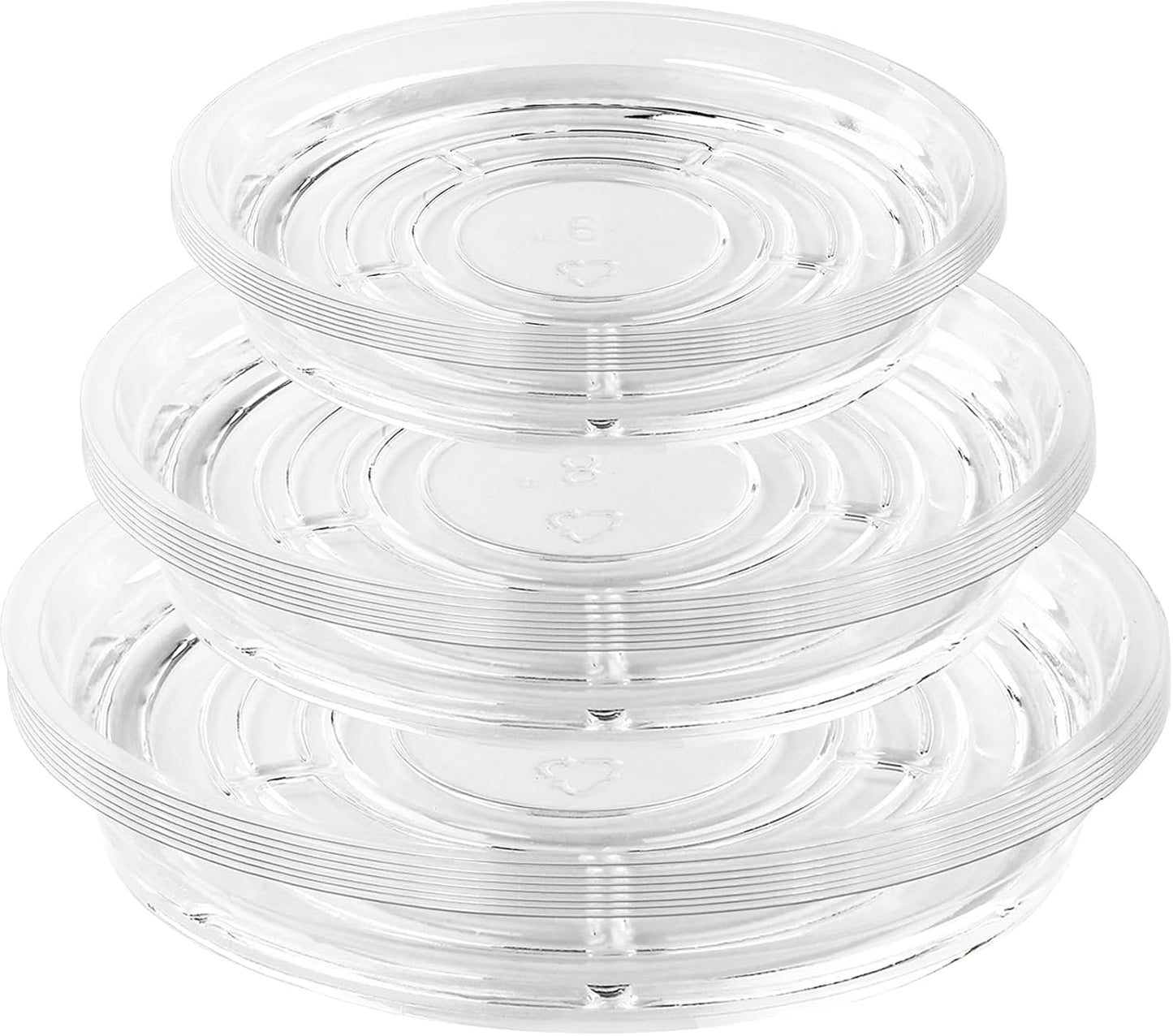 Set 21 bandejas plástico transparente para plantas 6-10pulg