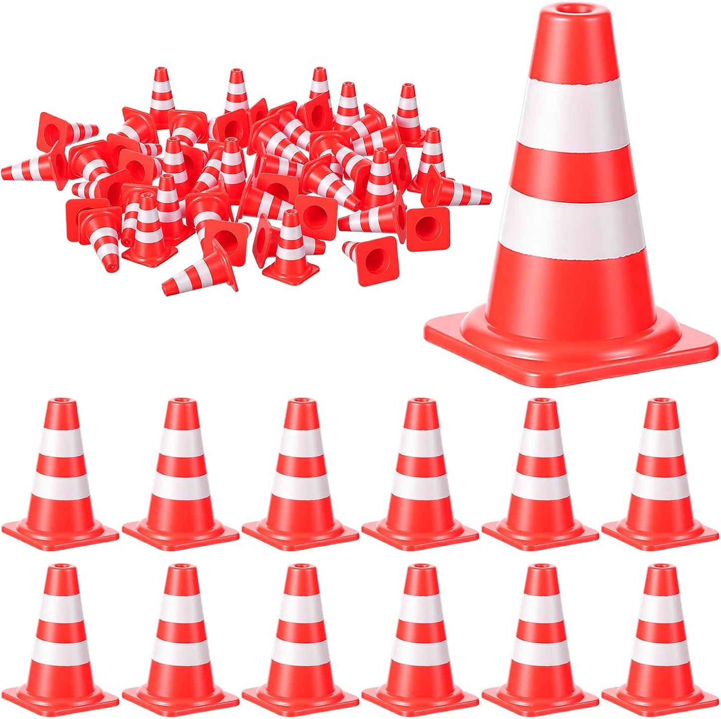 50 Mini Conos Plástico 1pulg Seguridad Vial