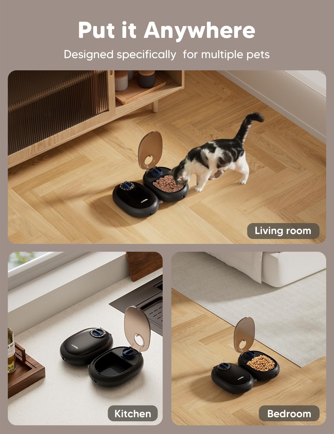 Comedero automático para gatos y perros con dispensador 48h