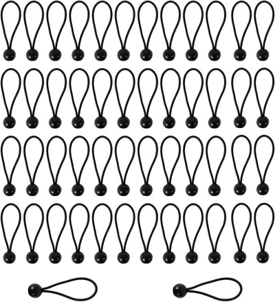 50 Cuerdas Elásticas 6pulg con Bolas para Tiendas de Campamento