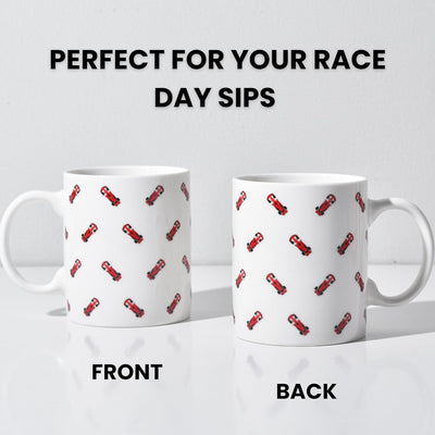 Taza F1 coche de carreras regalo para hombres blanco