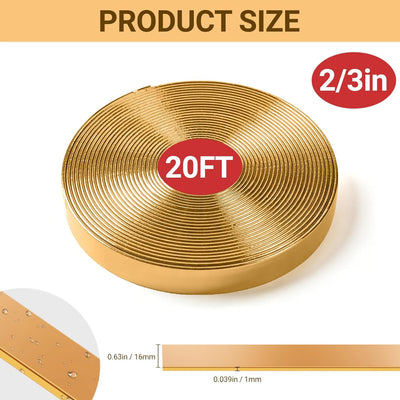 Moldura borde espejo flexible dorado 2/3pulg x20pies