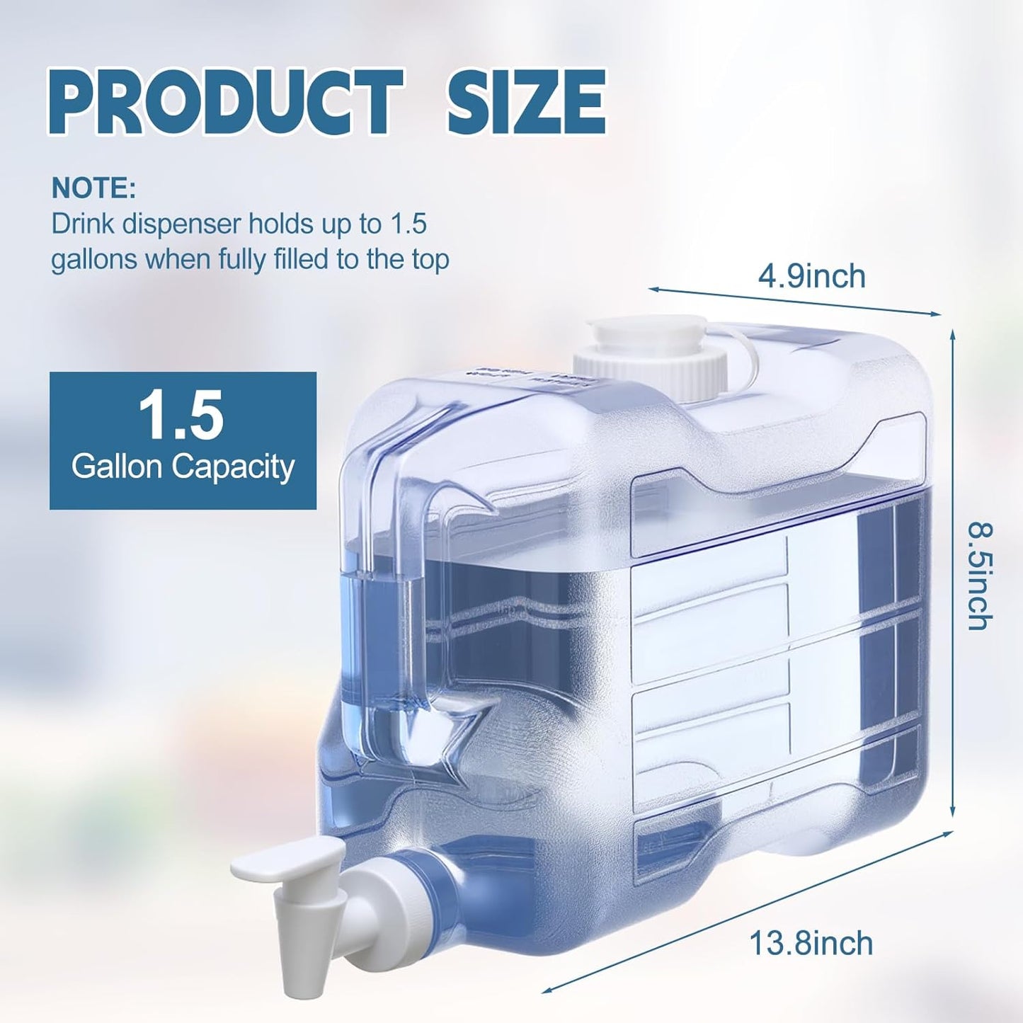 Pack 4 Dispensadores Agua Nevera 1.5gal Grifo Antifuga