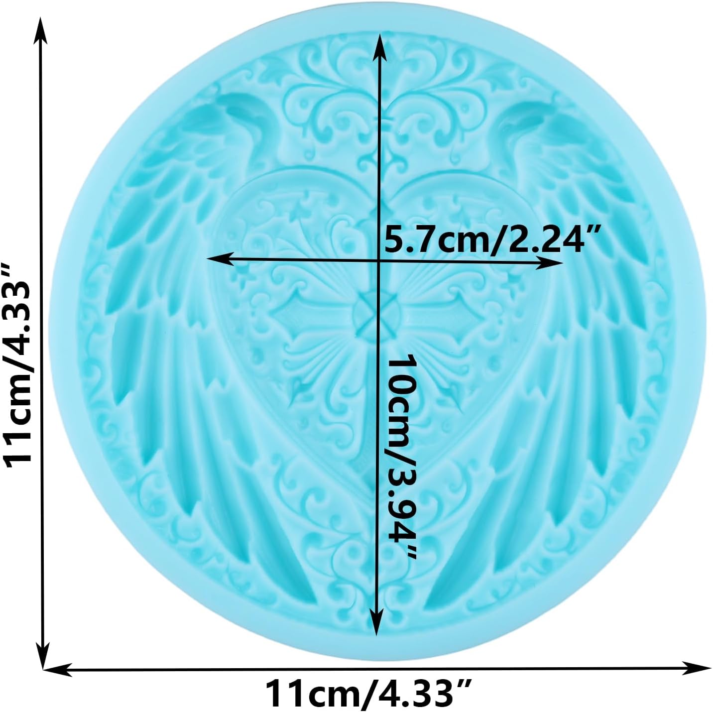 Molde silicona alas de ángel y corazón para decorar pasteles