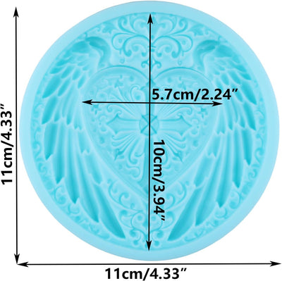 Molde silicona alas de ángel y corazón para decorar pasteles