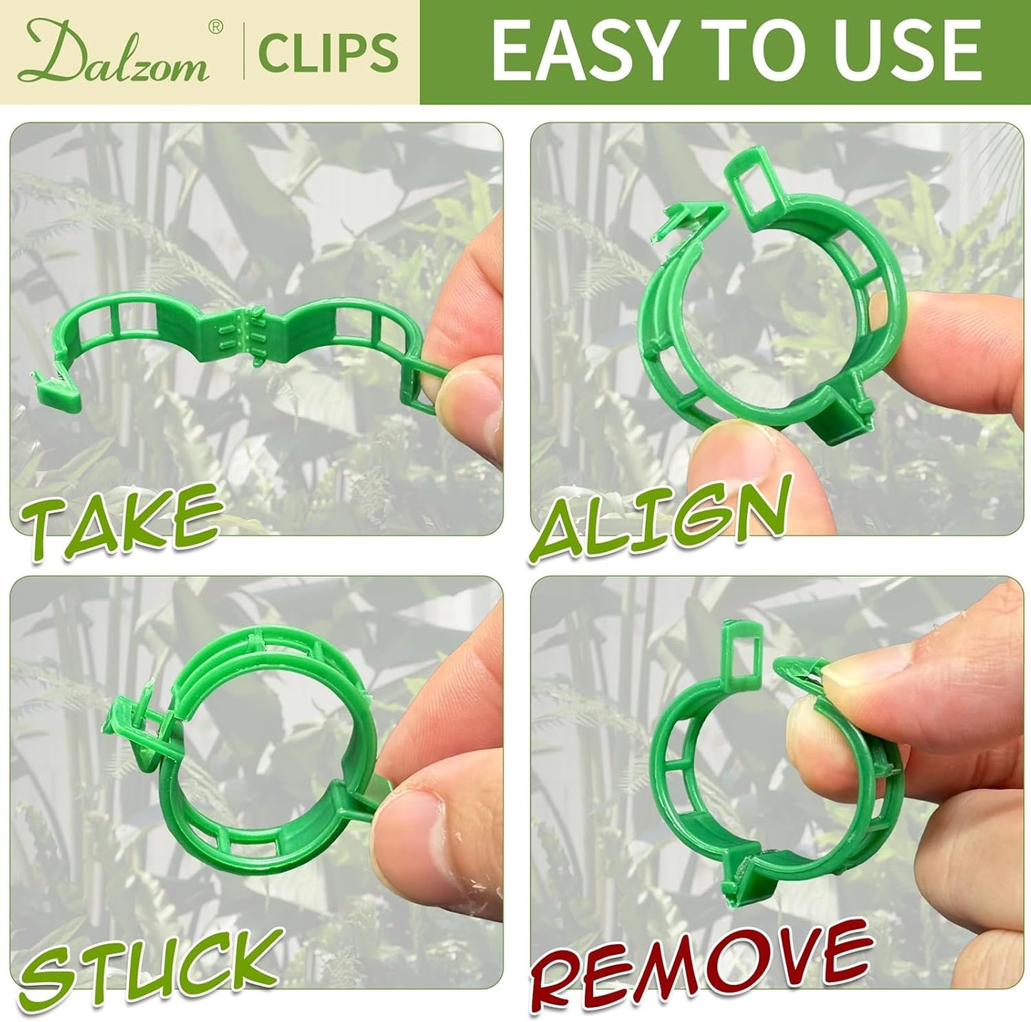 300 Clips Plástico Jardín para Tomate Vid y Verduras