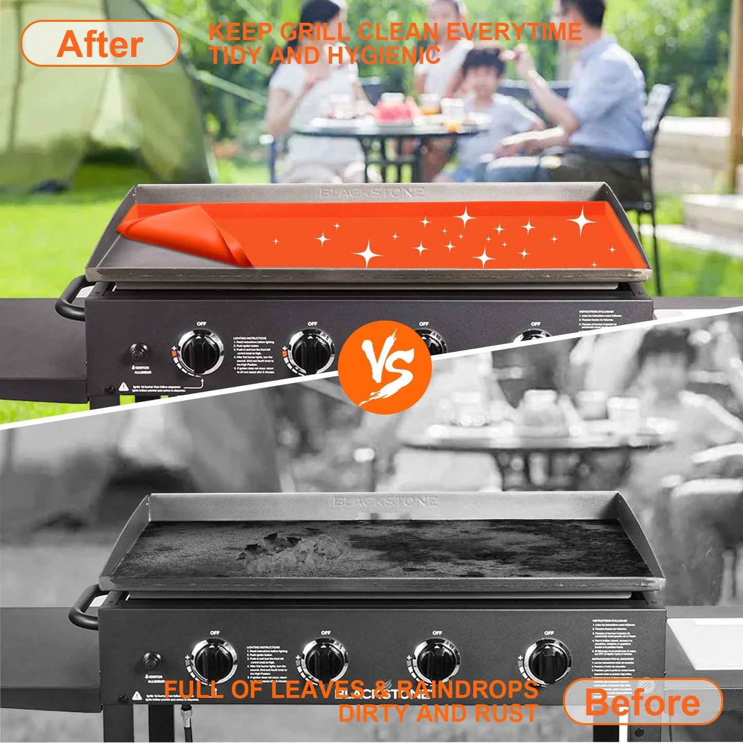 Tapete silicona 28pulg para parrilla Blackstone resistente
