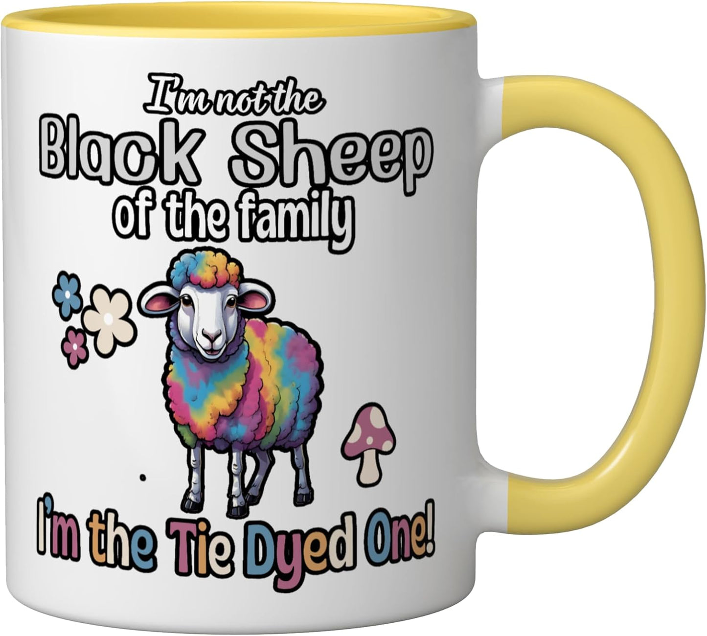 Taza Cerámica Dibujos Tie Dye Amarillo/Blanco