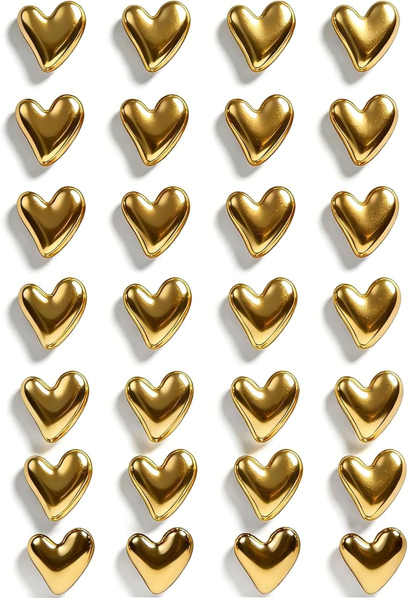 Juego de 28 imanes decorativos para nevera con diseño de corazón de amor
