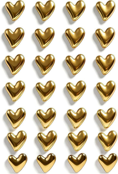 Juego de 28 imanes decorativos para nevera con diseño de corazón de amor