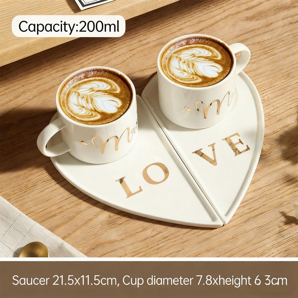 Juego de tazas de café para él y ella estilo formal edición Mr. and Mrs.