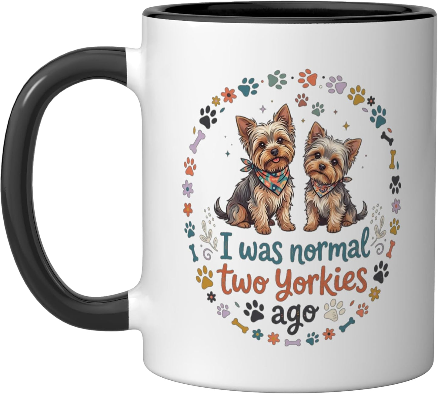 Taza cerámica de humor yorki negro/blanco
