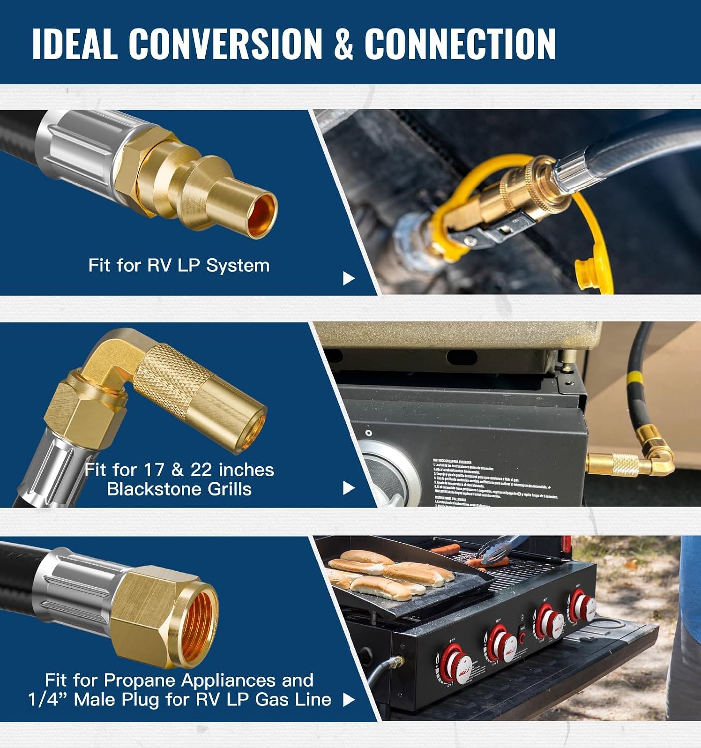 Manguera propano conexión rápida 15ft adaptador