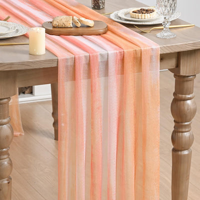 Camino mesa bohemio gasa rayas naranjas 10ft cocina comedor