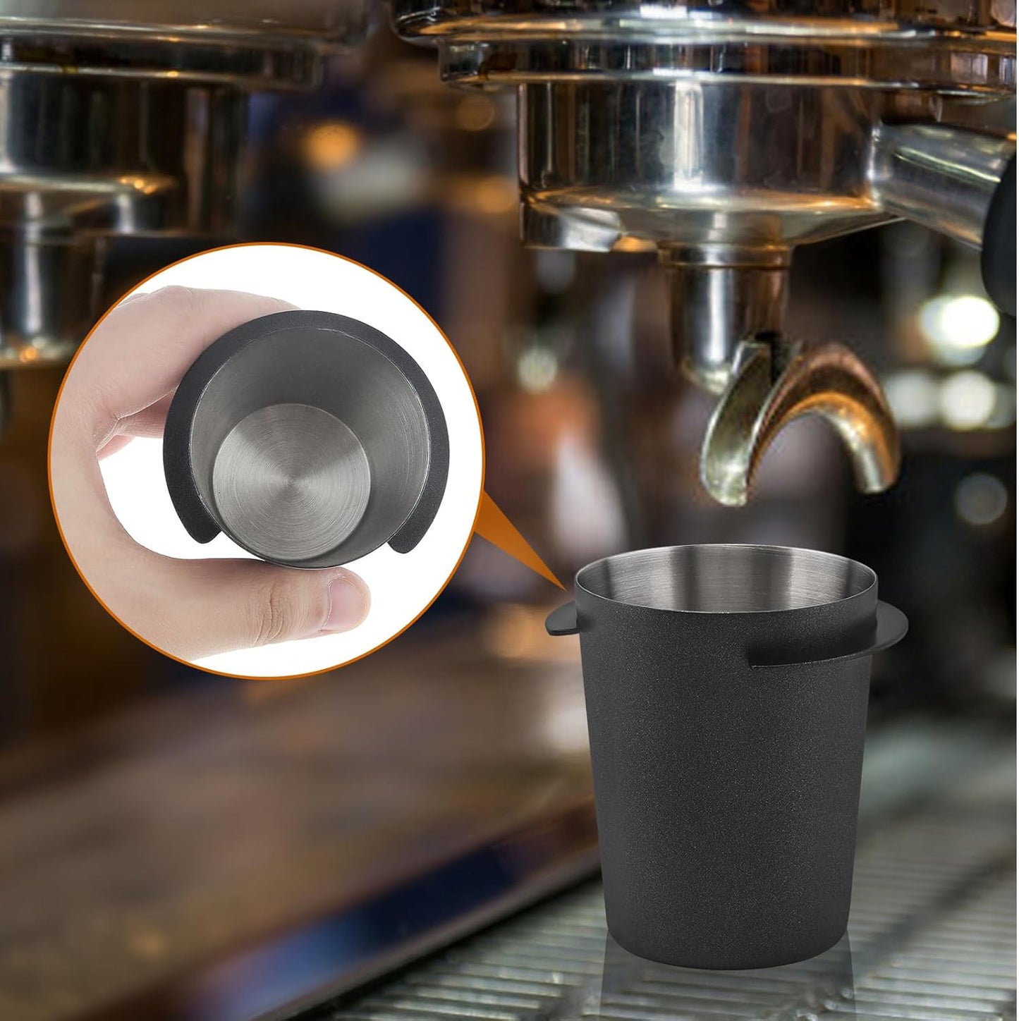 Taza dosificadora de café de acero inoxidable para máquina expreso