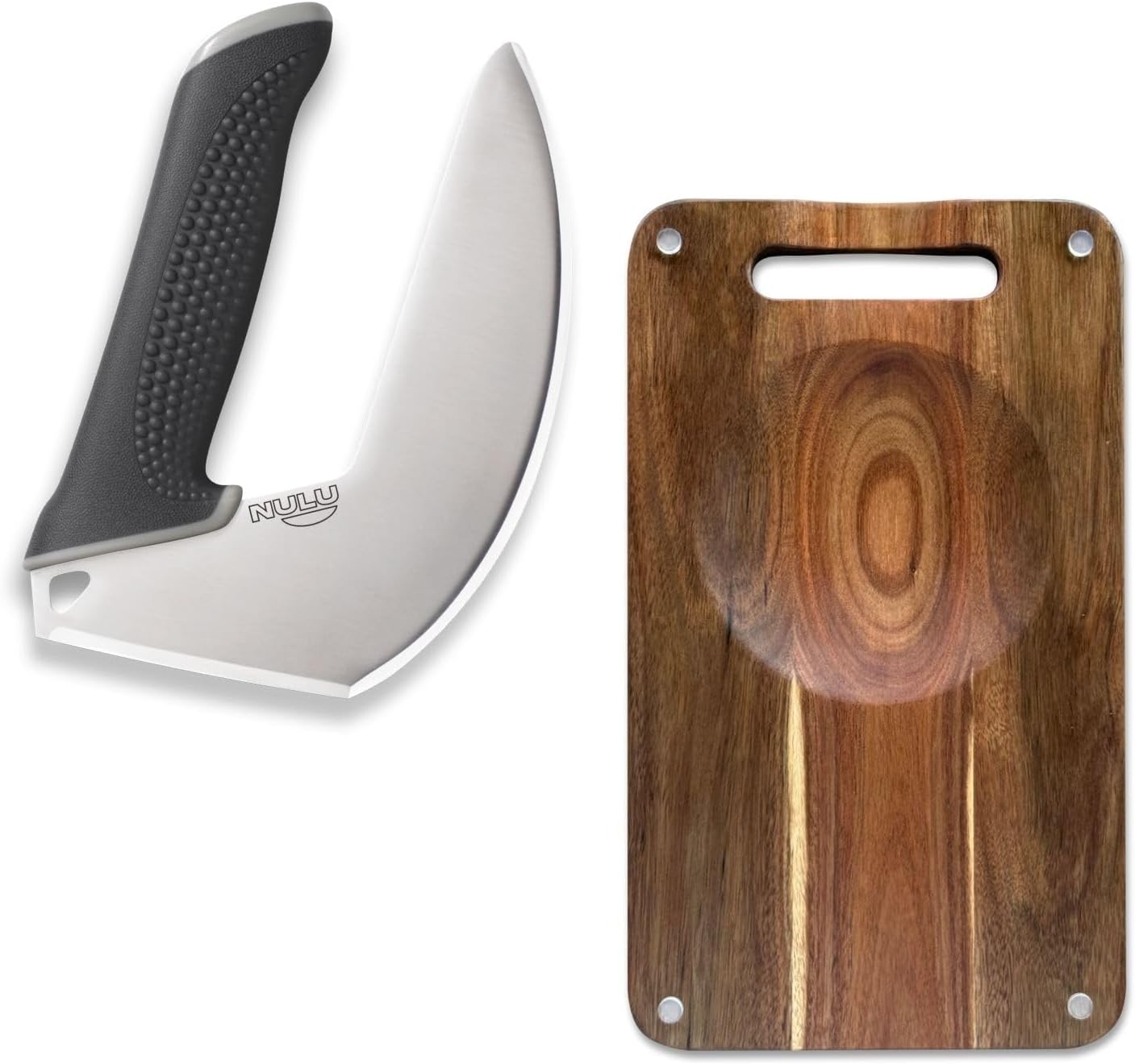 Pack cuchillo ergonómico y tabla acacia con cuenco