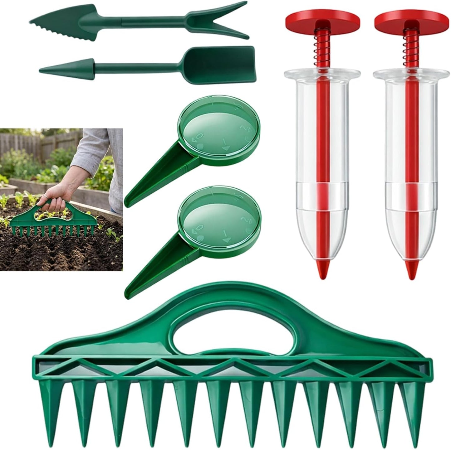 Set 7 Pzas Espaciador Semillas 10pulg Jardinería Plástico