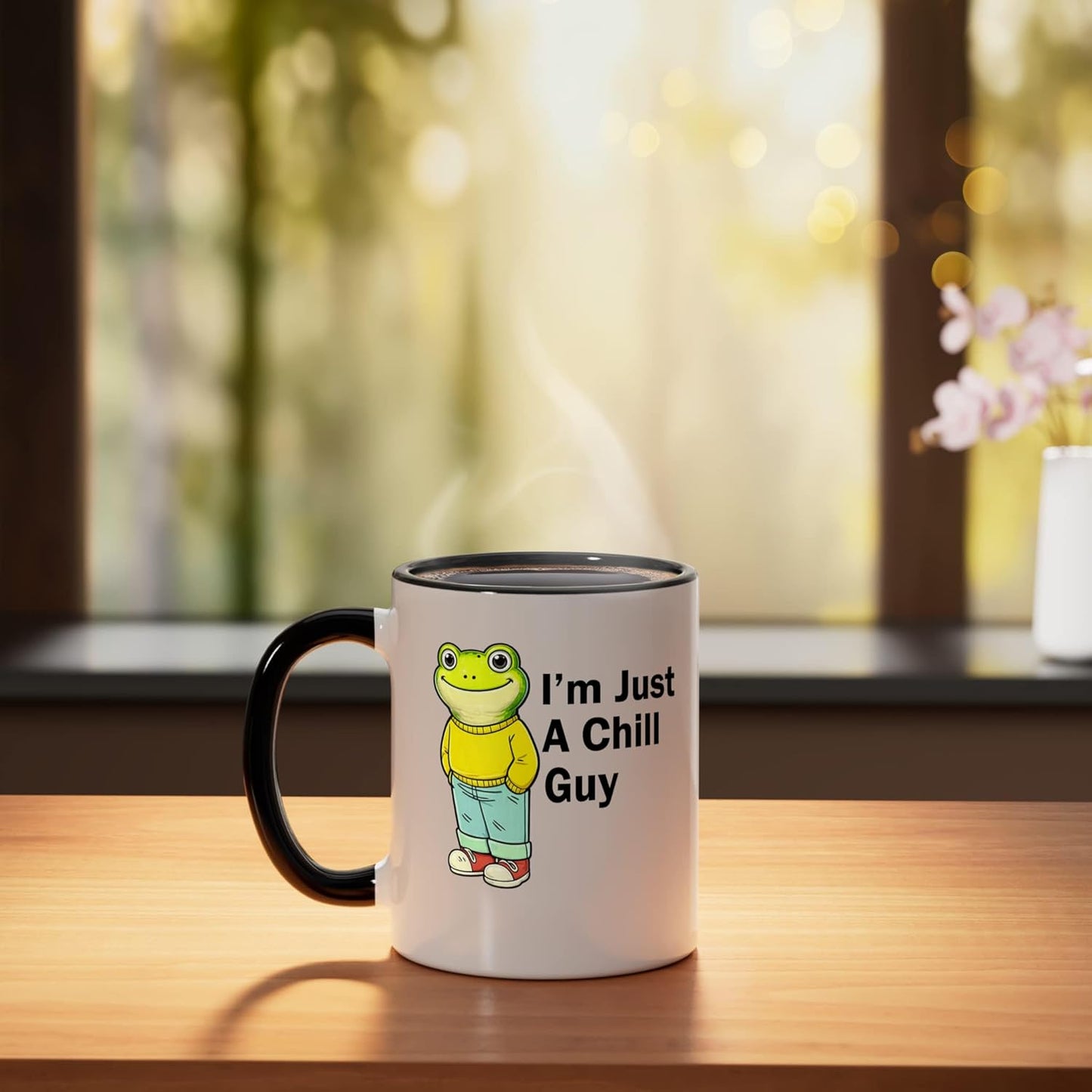 Taza Cerámica Humor Froggy Negro/Blanco