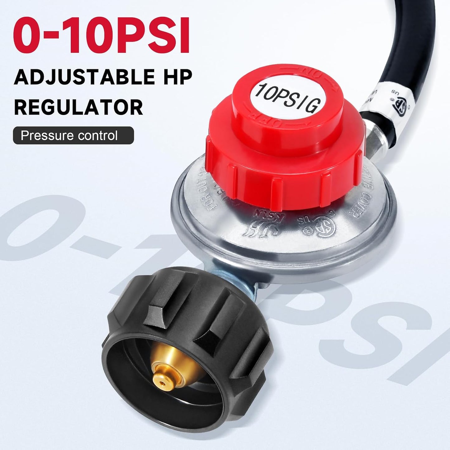 Regulador propano ajustable 4ft 0-10PSI con manguera