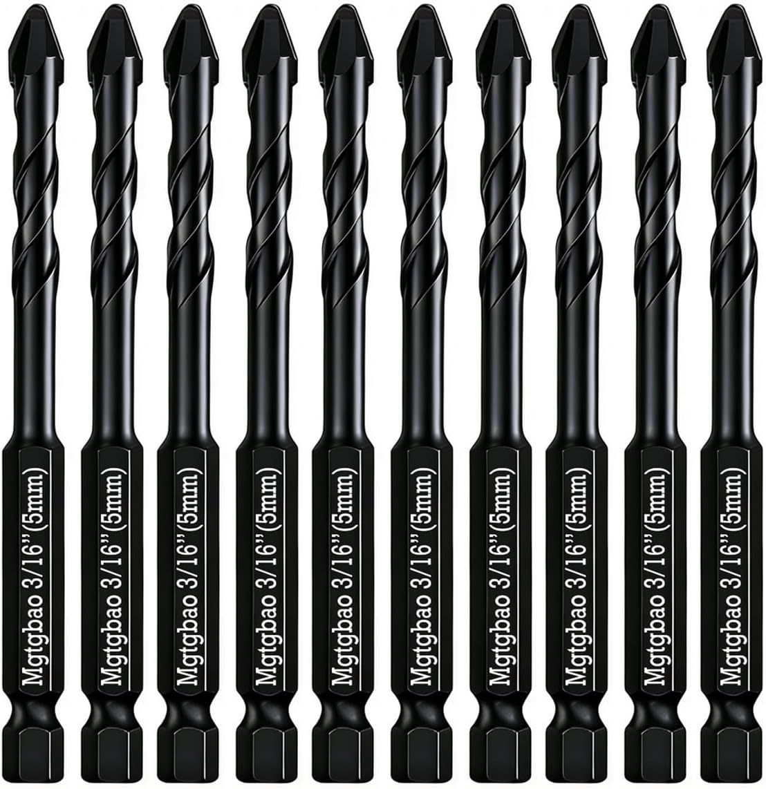 Broca hormigón excéntrica 3/16 pulg color negro 10 pzas