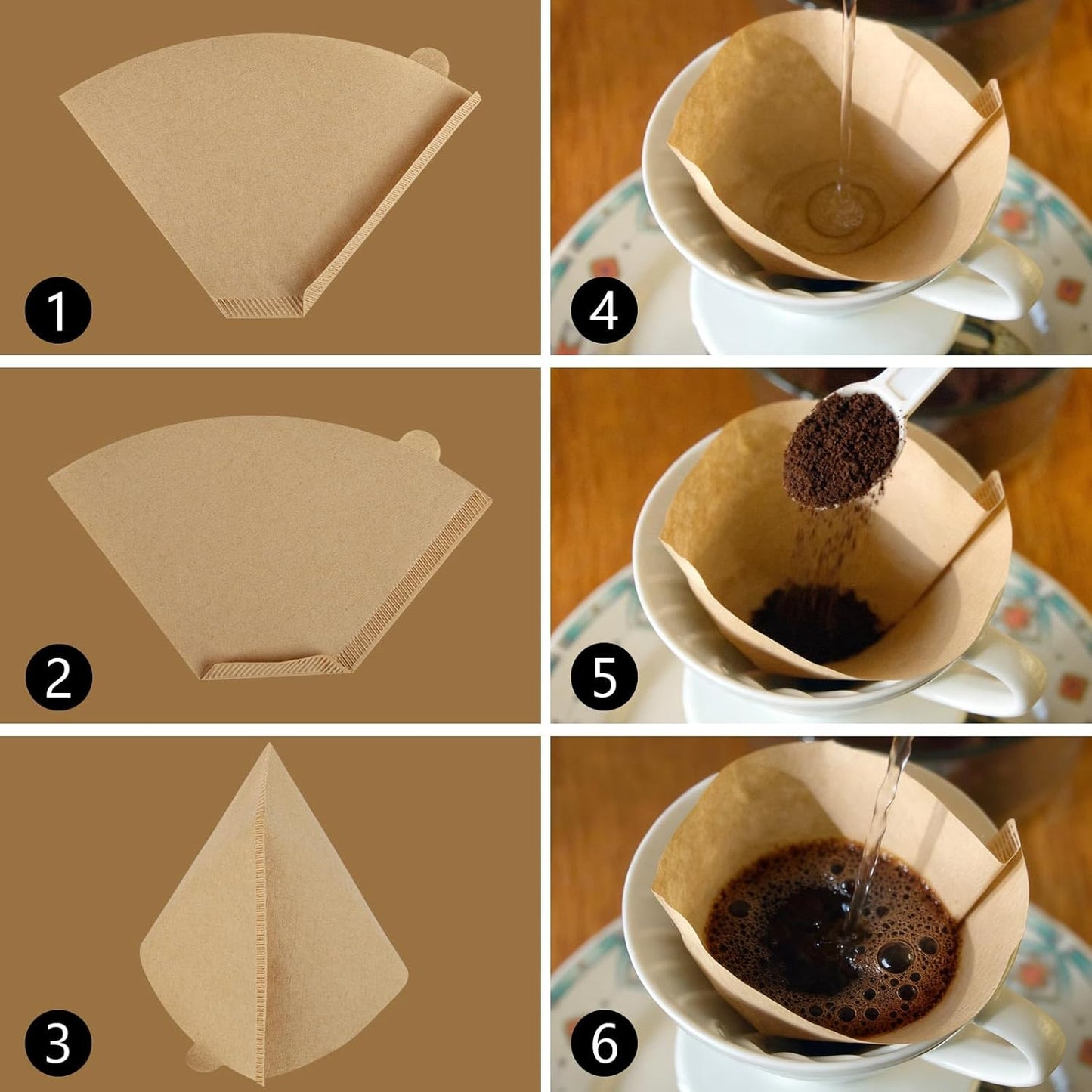 Filtros de café Tecbeauty n.º 4 de cono papel natural sin blanquear