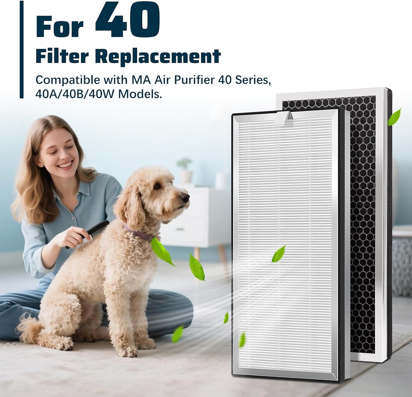 2 Filtros MA-40 compatibles purificador aire MA40W MA40B
