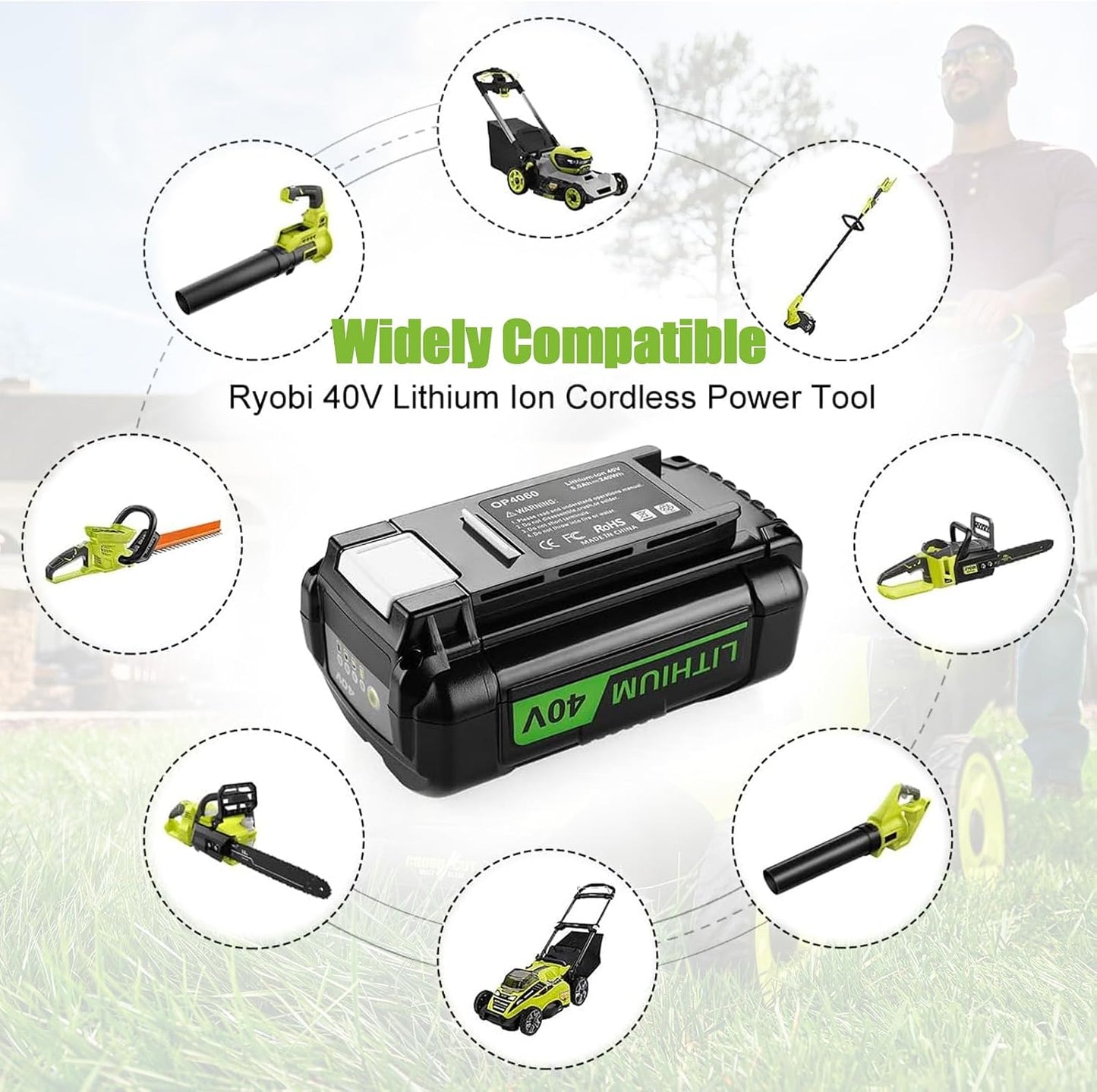 Repuesto batería Ryobi 40V comp OP4026