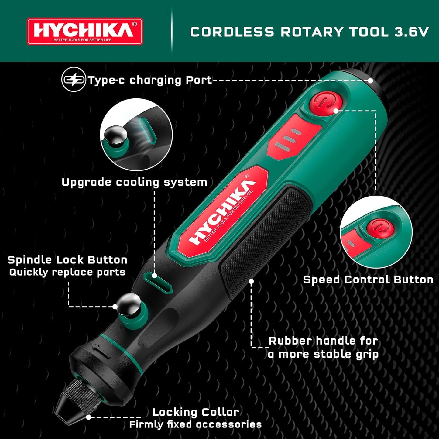 Kit herramientas rotativas inalámbricas 89 pzas 3.6V USB-C