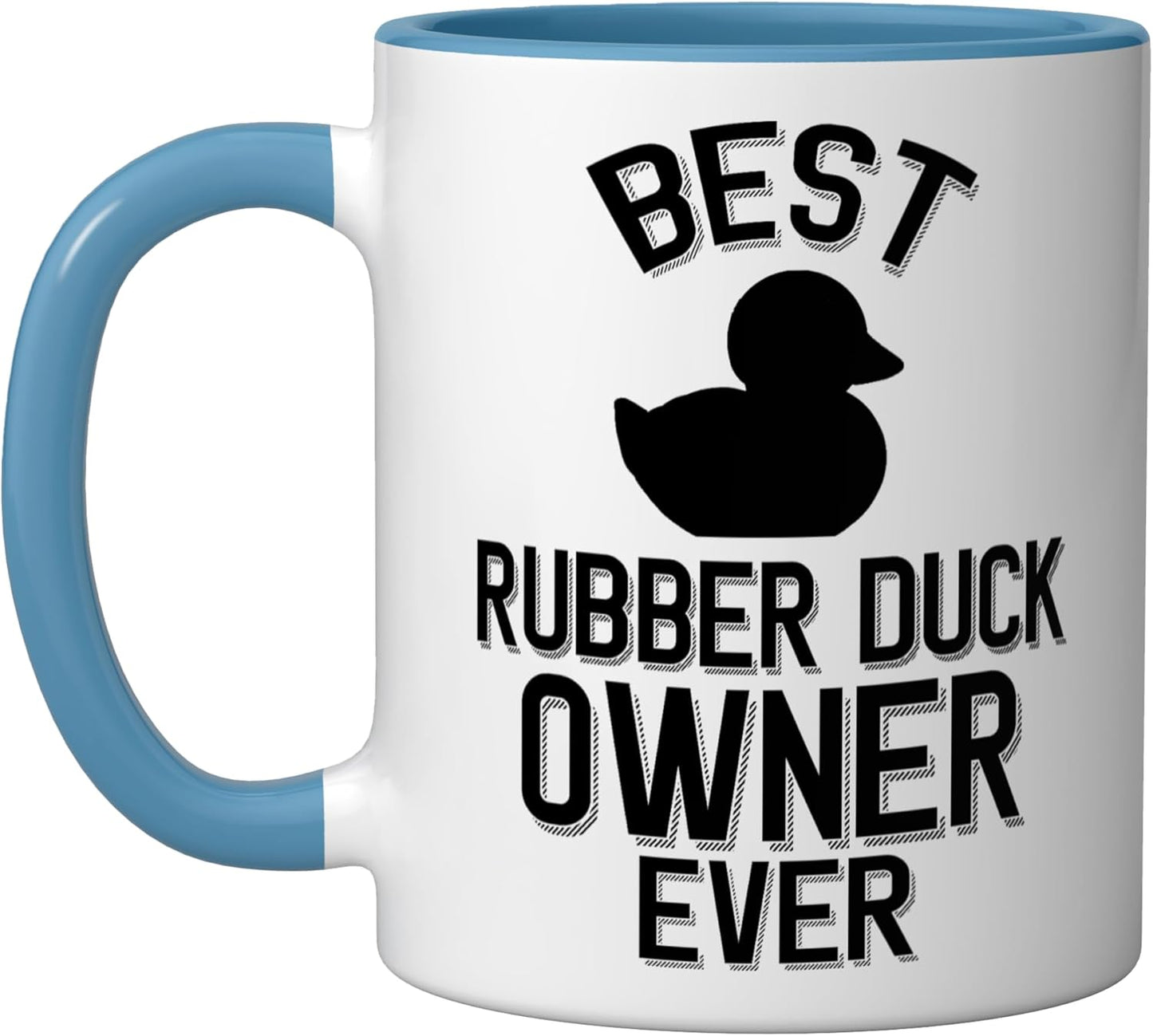 Taza Cerámica Patito de Goma Azul/Blanco