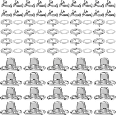 20 Set Cierres Giratorios Marinos Lona Resistente Plateado