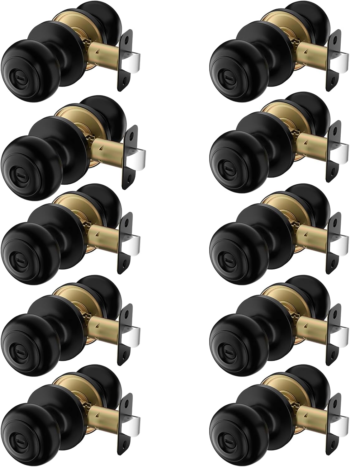 Pack 10 Pomos Puerta Privacidad Sin Llave Negro Mate Cerradura