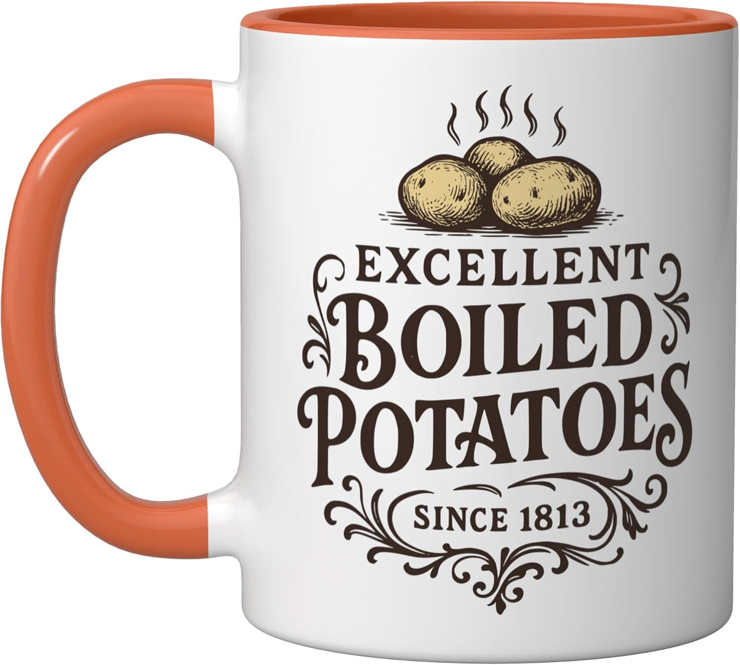 Taza Cerámica Pride Prejudice Humor Naranja Blanco