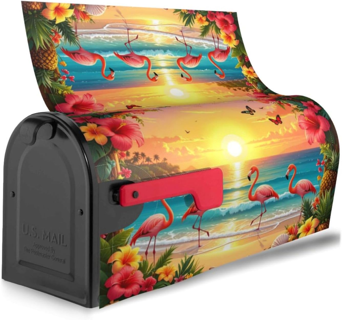 Cubierta magnética impermeable buzón flores 21x18pulg