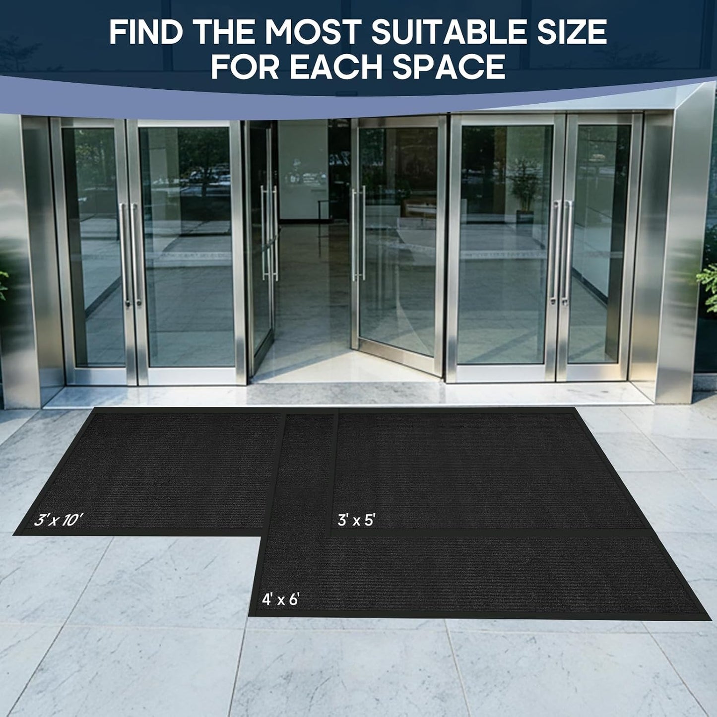 Tapete comercial 4x6ft resistente para puerta entrada