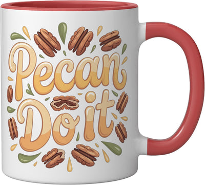 Taza cerámica Pecan Do It Motivacional en rojo/blanco