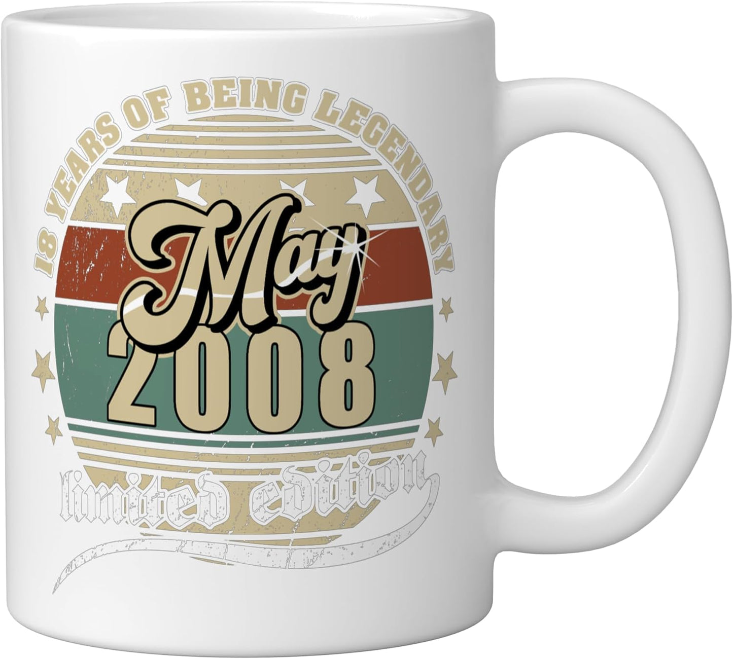 Taza Cerámica Vintage 18 Años Blanco