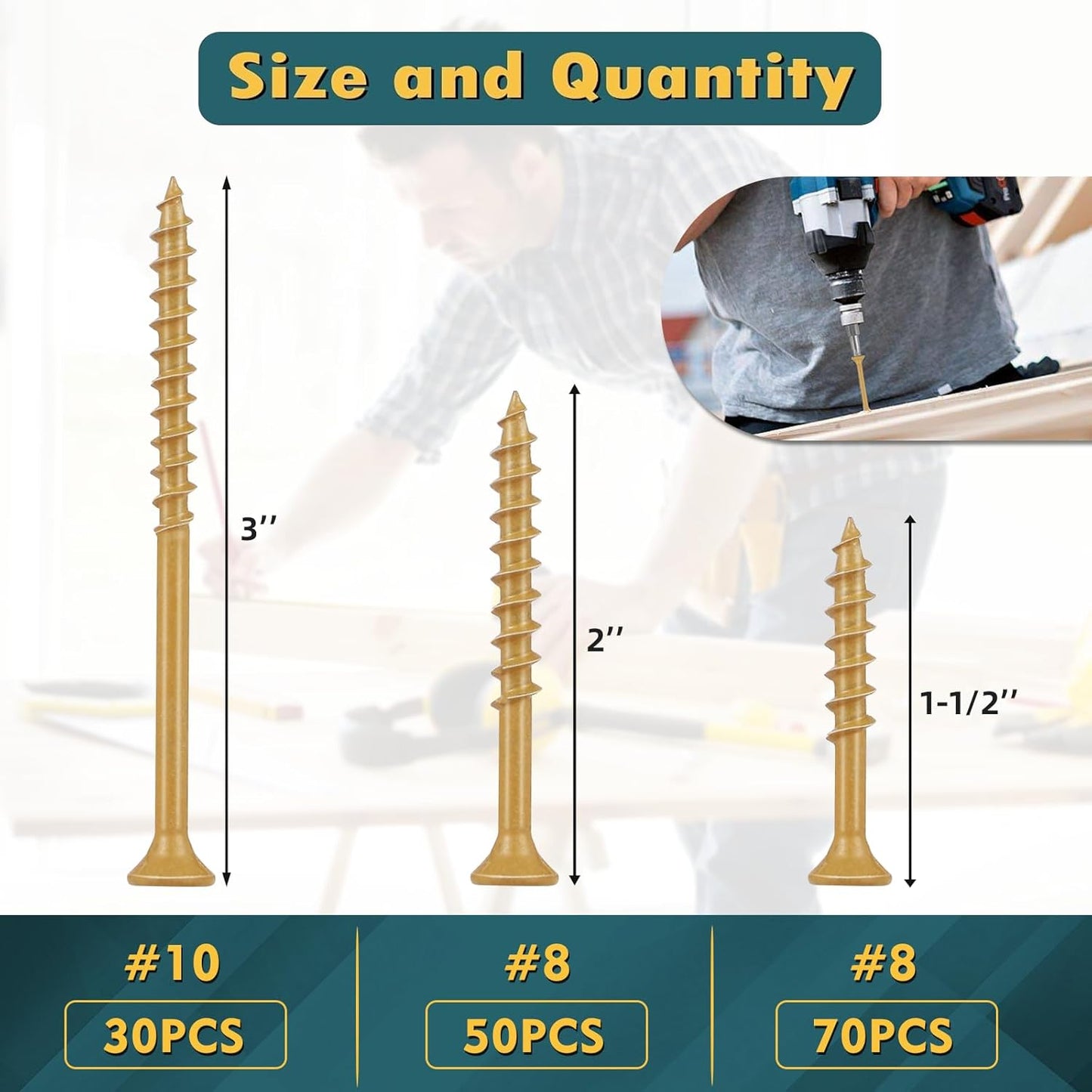 Tornillos cubierta resistente óxido T25 Torx 150uds