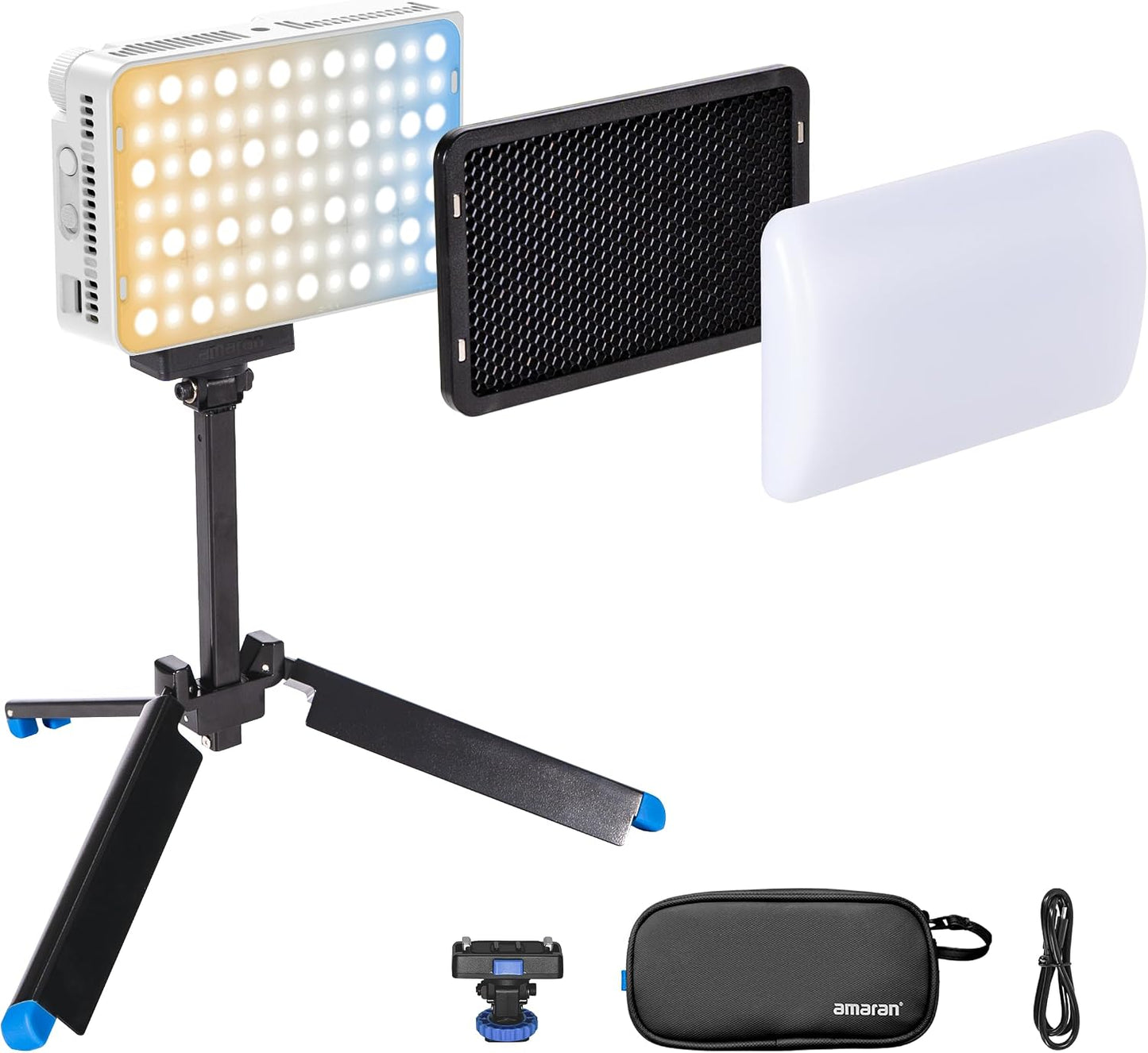 Kit Luz LED Bicolor Mini Video 1636Lux Batería 4500mAh PD