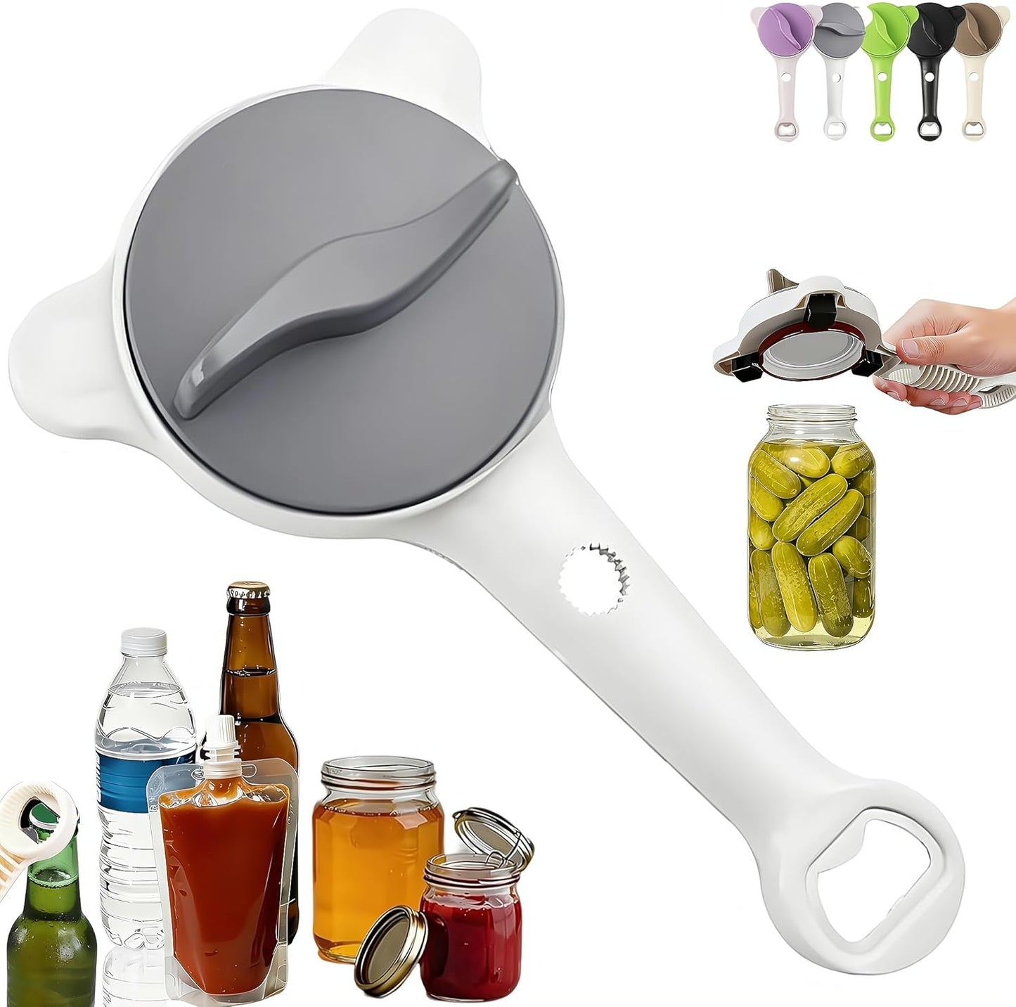 Abrelatas ajustable 4 en 1 para personas mayores con artritis