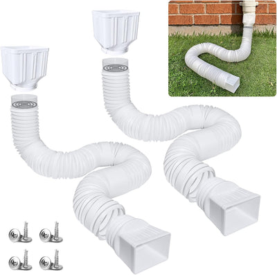 Extensión drenaje canalón 20-60pulg paquete 2 polietileno blanco