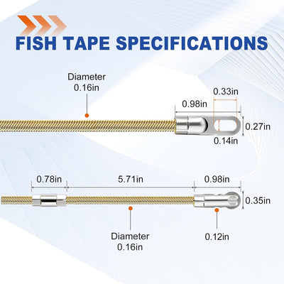 Cinta pescado 33ft 0.157pulg extractor alambre herramientas pesca