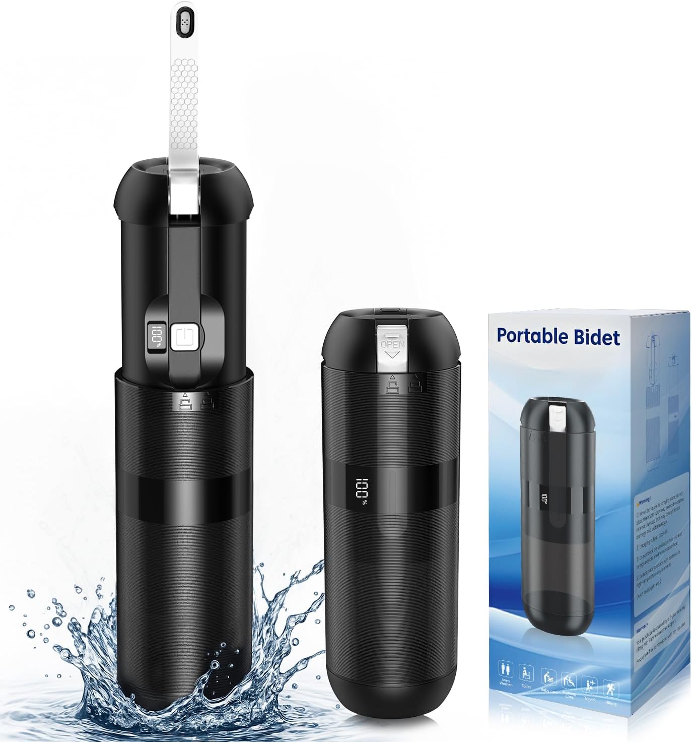 Bidé eléctrico portátil con boquilla ajustable 180° IPX7