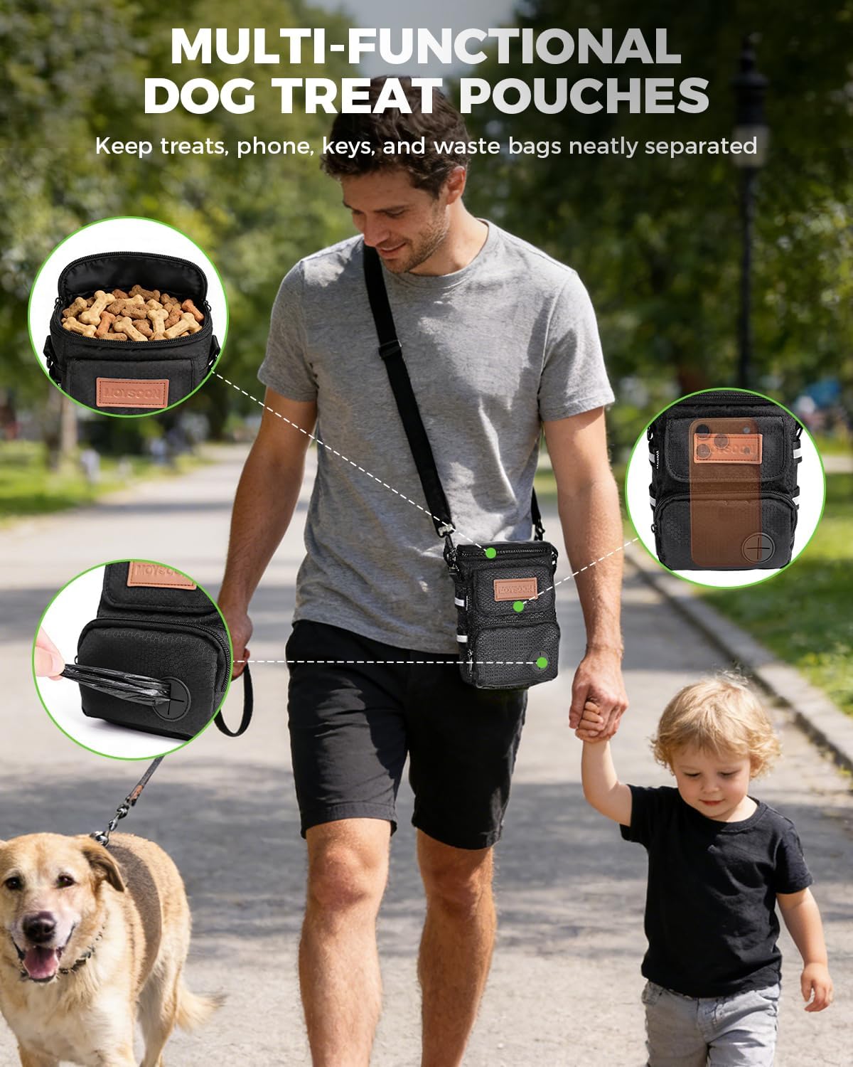 Bolsa golosinas perro soporte botella impermeable duradera