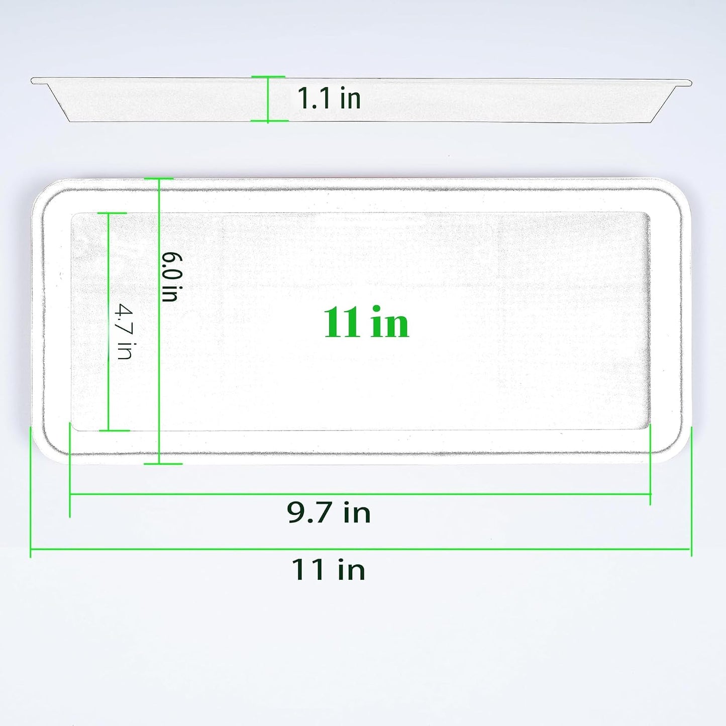 6 Pzas Bandejas Plástico Rectangulares para Plantas Interiores