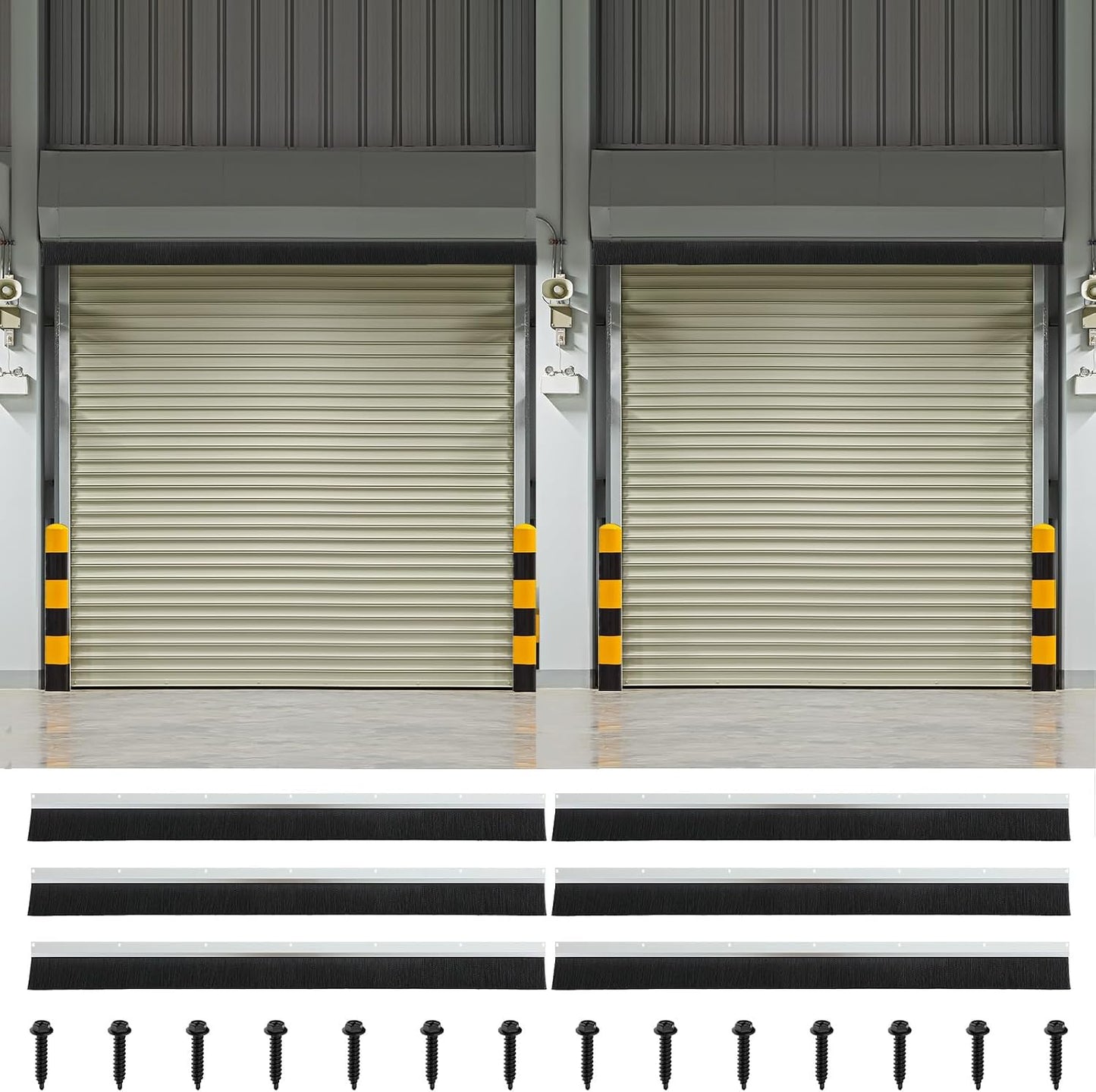 Sello cepillo garaje 3pulg 20ft resistente con riel aluminio