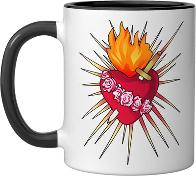 Taza cerámica Sacred Heart Romeo y Julieta amor trágico negro/blanco