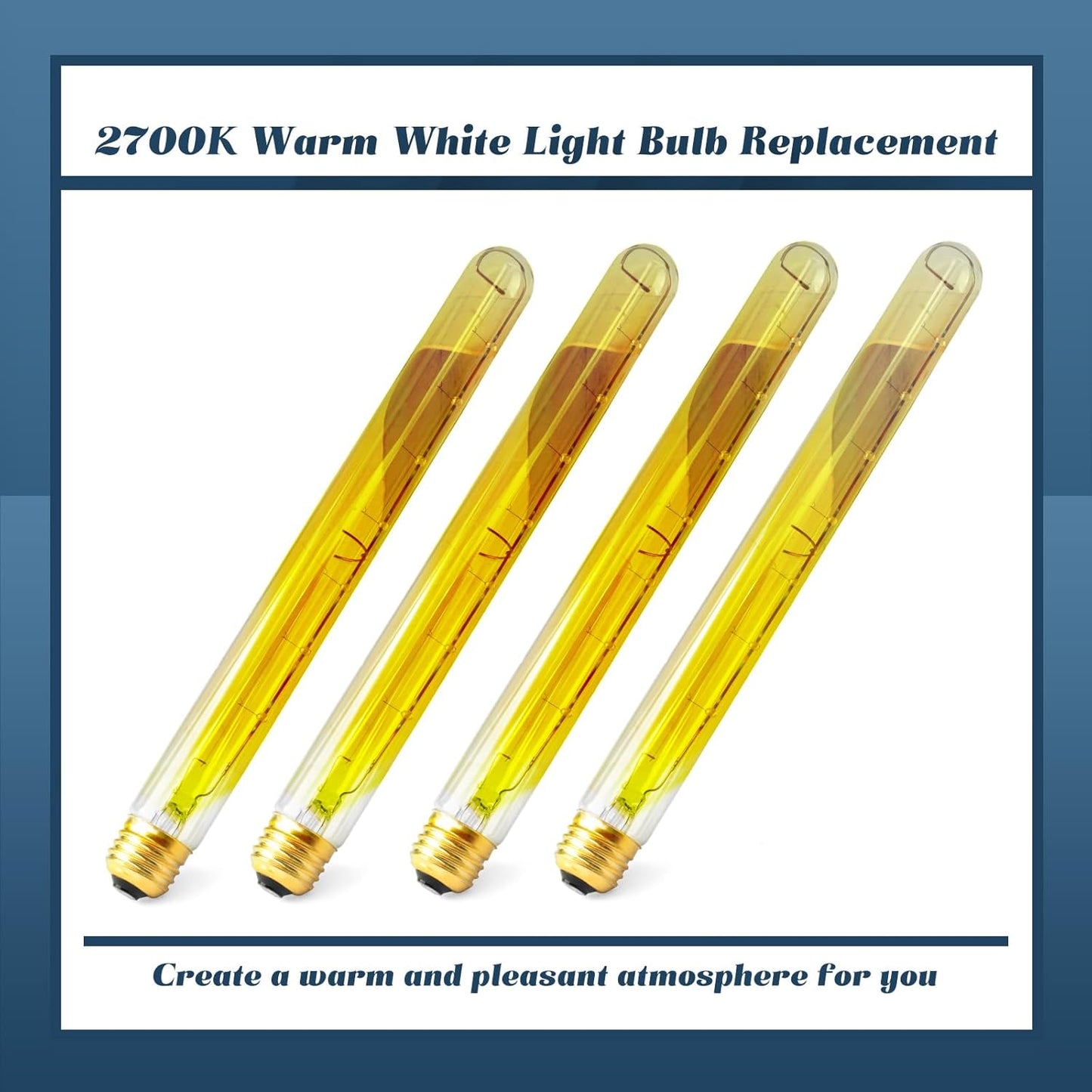 4 Bombillas T8 E26 2700K 11pulg Blanca