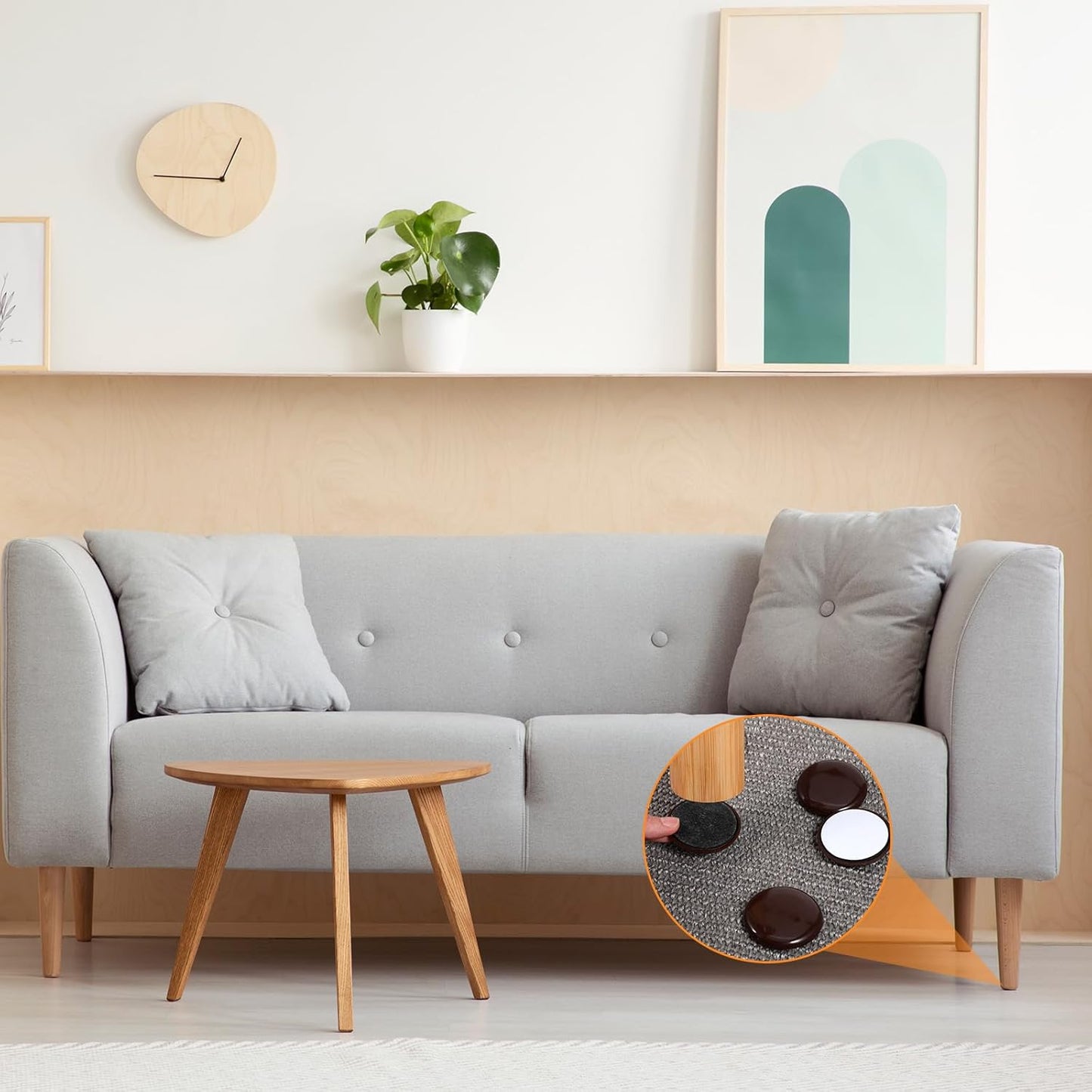 12 Deslizadores Muebles 2pulg Adhesivos Cafés
